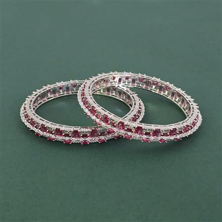 Cz Classic Bangles With Rhodium Plating