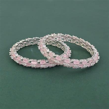 Cz Classic Bangles With Rhodium Plating