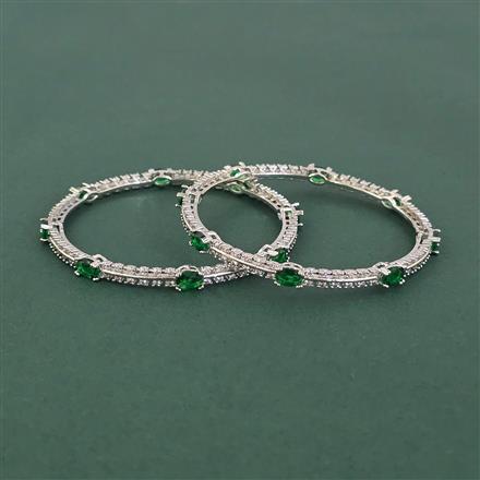 Cz Classic Bangles With Rhodium Plating