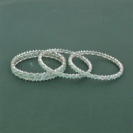 Cz Classic Bangles With Rhodium Plating