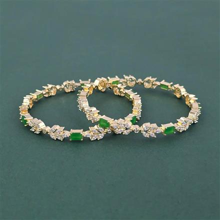 Cz Classic Bangles With Gold Plating