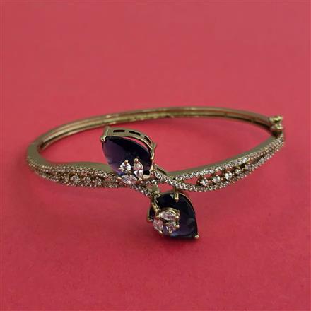 Cz Openable Kada With Mehndi Plating