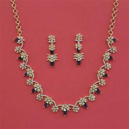 Cz Classic Necklace With 2 Tone Plating