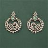 Cz Peacock Earring With Mehndi Plating