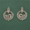 Cz Peacock Earring With Mehndi Plating