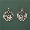 Cz Peacock Earring With Mehndi Plating