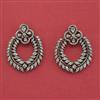 Cz Classic Earring With Mehndi 2 Tone Rhodium Plating