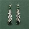 Cz Classic Earring With Rhodium Plating