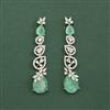 Cz Classic Earring With Rhodium Plating