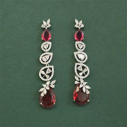 Cz Classic Earring With Rhodium Plating