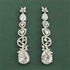 Cz Classic Earring With Rhodium Plating