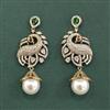 Cz Peacock Earring With Mehndi Plating
