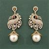 Cz Peacock Earring With Mehndi Plating
