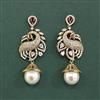 Cz Peacock Earring With Mehndi Plating
