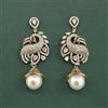 Cz Peacock Earring With Mehndi Plating