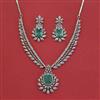Cz Classic Necklace With Rhodium Plating