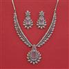 Cz Classic Necklace With Rhodium Plating