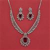 Cz Classic Necklace With Rhodium Plating