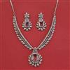 Cz Classic Necklace With Rhodium Plating