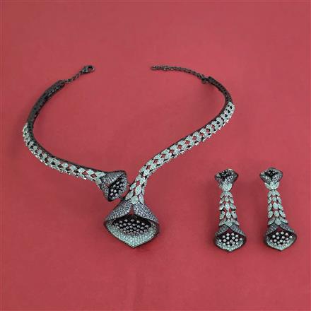 Cz Classic Necklace With Black Rose Plating