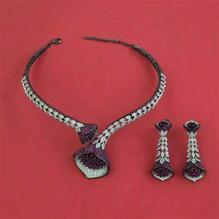 Cz Classic Necklace With Black Rose Plating