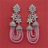 Cz Classic Earring With Rhodium Plating