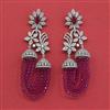 Cz Classic Earring With Rhodium Plating