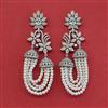 Cz Classic Earring With Rhodium Plating
