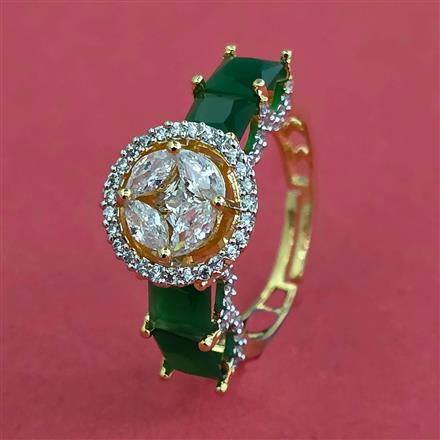 Cz Adjustable Ring With 2 Tone Plating