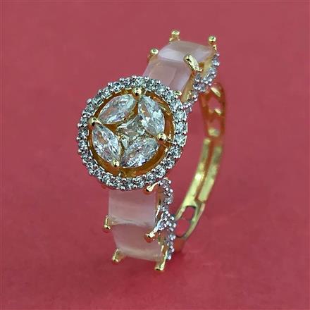 Cz Adjustable Ring With 2 Tone Plating