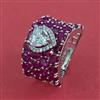 Cz Adjustable Ring With Rhodium Plating