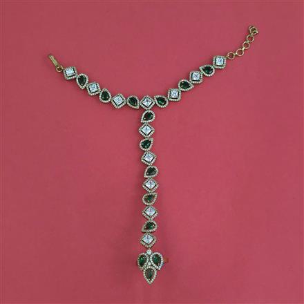 Cz Classic Hath Pan With Mehndi Plating