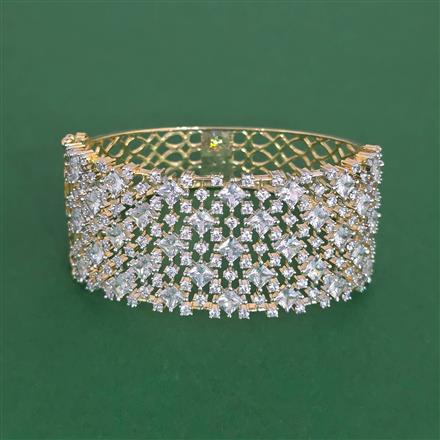 Cubic Zirconia Openable Kada With 2 Tone Plating