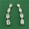 Cubic Zirconia Classic Earring With 2 Tone Rhodium Plating