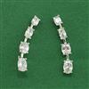 Cubic Zirconia Classic Earring With 2 Tone Rhodium Plating
