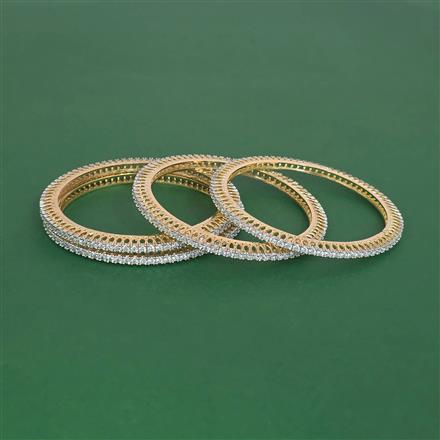 Cubic Zirconia Classic Bangles With 2 Tone Plating