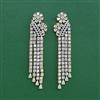 Cubic Zirconia Classic Earring With Mehndi 2 Tone Rhodium Plating