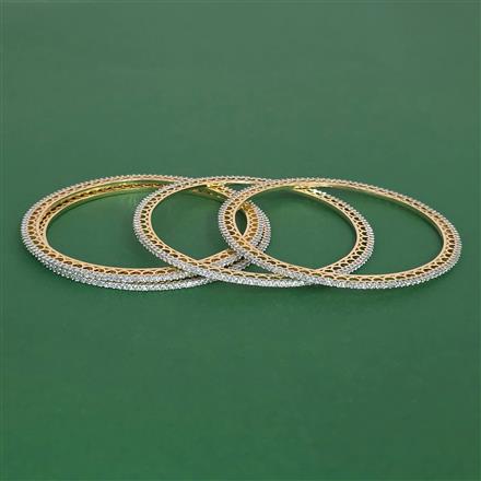 Cubic Zirconia Classic Bangles With 2 Tone Plating