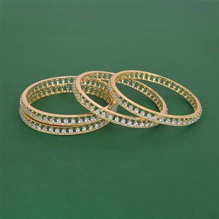 Cubic Zirconia Classic Bangles With 2 Tone Plating