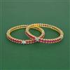 Cubic Zirconia Classic Bangles With 2 Tone Plating