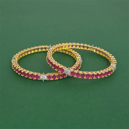 Cubic Zirconia Classic Bangles With 2 Tone Plating