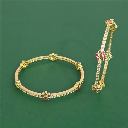 Cubic Zirconia Classic Bangles With Gold Plating