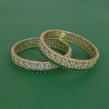 Cubic Zirconia Classic Bangles With Mehndi Plating