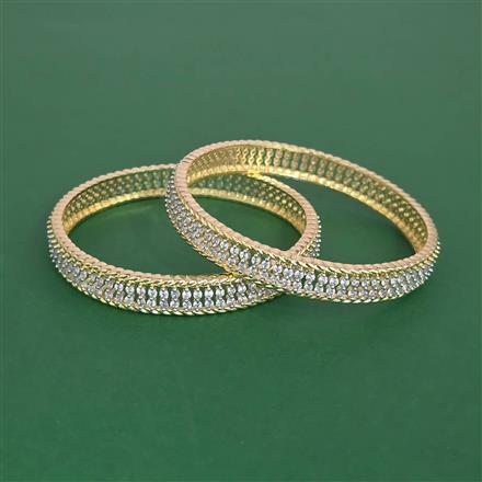Cubic Zirconia Classic Bangles With 2 Tone Plating