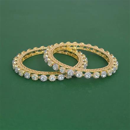Cubic Zirconia Classic Bangles With 2 Tone Plating
