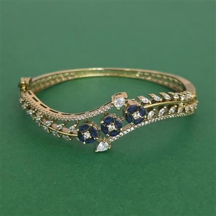 Cubic Zirconia Openable Kada With Mehndi Plating