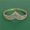 Cubic Zirconia Openable Kada With Mehndi 2 Tone Rhodium Plating