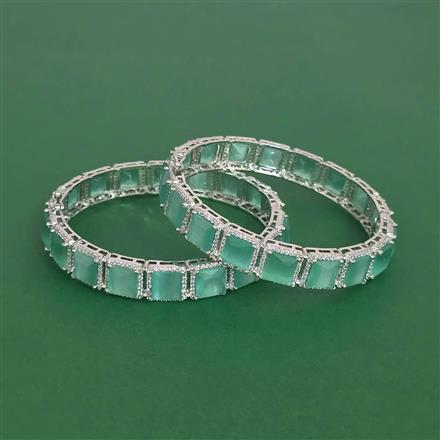 Cubic Zirconia Openable Bangles With Rhodium Plating