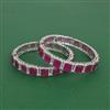 Cubic Zirconia Openable Bangles With Rhodium Plating