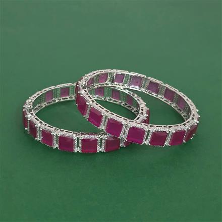 Cubic Zirconia Openable Bangles With Rhodium Plating